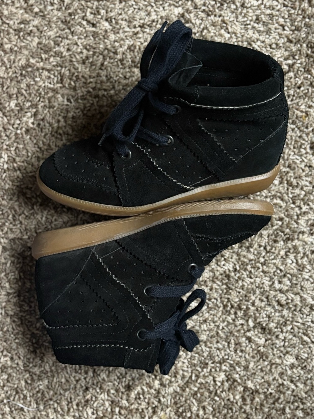 Isabel Marant Black Wedge Sneakers